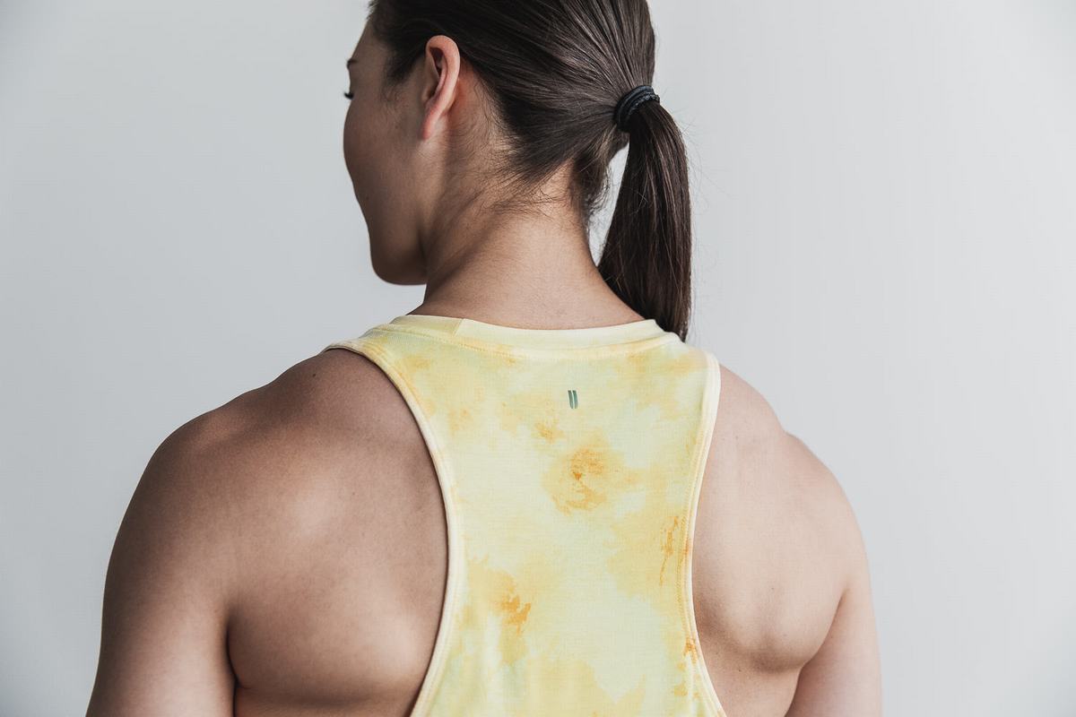 Nobull High-Neck Tie-Dye Women's Tank Tops Yellow | Australia (OM9421)